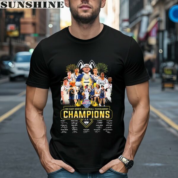 Uconn Huskies Big East Mens Basketball Champions 2024 All Players Signatures Shirt 1 men shirt