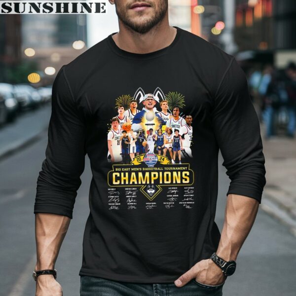 Uconn Huskies Big East Mens Basketball Champions 2024 All Players Signatures Shirt 5 long sleeve shirt