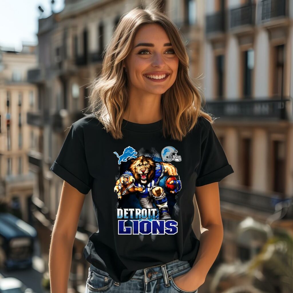 Vintage Detroit Lions Bootleg Tee Shirt 2 women shirt