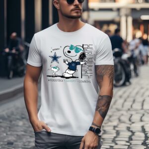 Woodstock Snoopy Dallas Cowboys Football Cartoon T shirt 1 men shirt