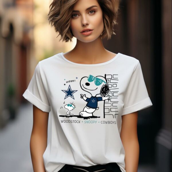 Woodstock Snoopy Dallas Cowboys Football Cartoon T shirt 2 women shirt