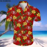 Yellow Tropical Flower 49ers Hawaiian Shirt NFL Gift 1 hawaiian