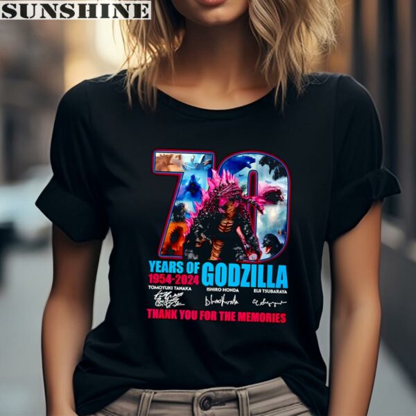 70 Years Thank You For The Memories Signature Godzilla Shirt 2 women shirt