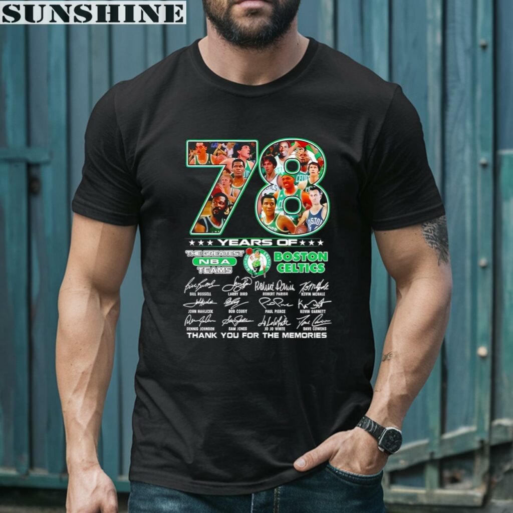 78 Years Of The Greatest Thank You For The Memories Signatures Boston Celtics Shirt