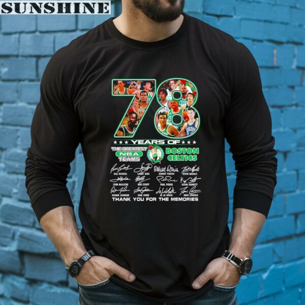 78 Years Of The Greatest Thank You For The Memories Signatures Boston Celtics Shirt 5 long sleeve shirt