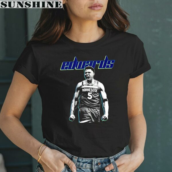 Anthony Edwards professional basketball player portrait Minnesota Timberwolves shirt 2 women shirt