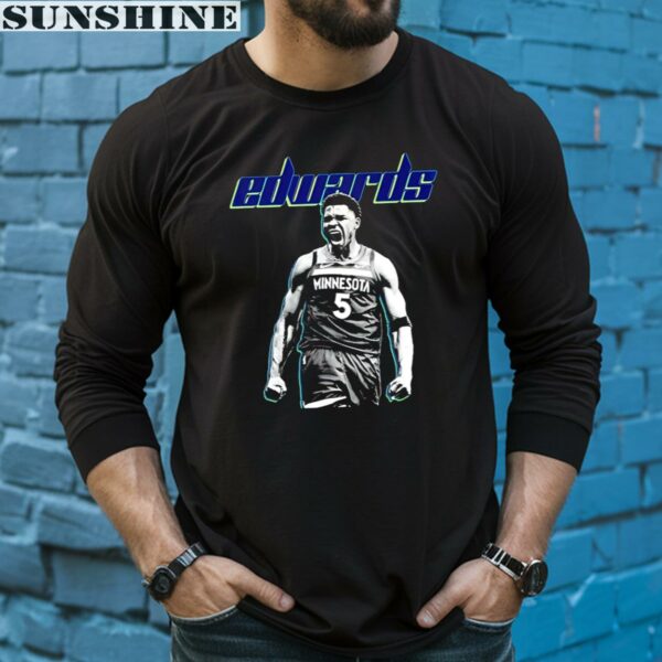 Anthony Edwards professional basketball player portrait Minnesota Timberwolves shirt 5 long sleeve shirt