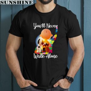 Autism Awareness Snoopy Peanuts Youll Never Walk Alone Shirt 1 men shirt