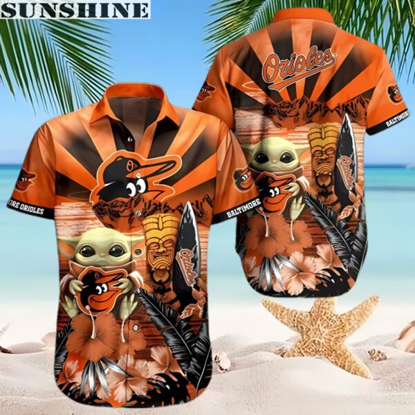 Baltimore Orioles Baby Yoda Hawaiian Shirt Summer Gift 2 hawaiian shirt