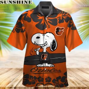 Baltimore Orioles Snoopy Button Up Tropical Aloha Hawaiian Shirts 1 hawaii
