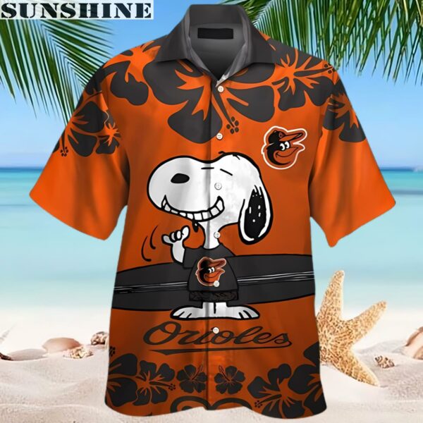Baltimore Orioles Snoopy Button Up Tropical Aloha Hawaiian Shirts 2 hawaiian shirt