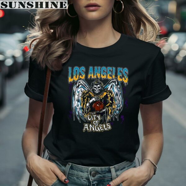 Basketball Skeleton The City Of Angels NBA Los Angeles Lakers Shirt 2 women shirt