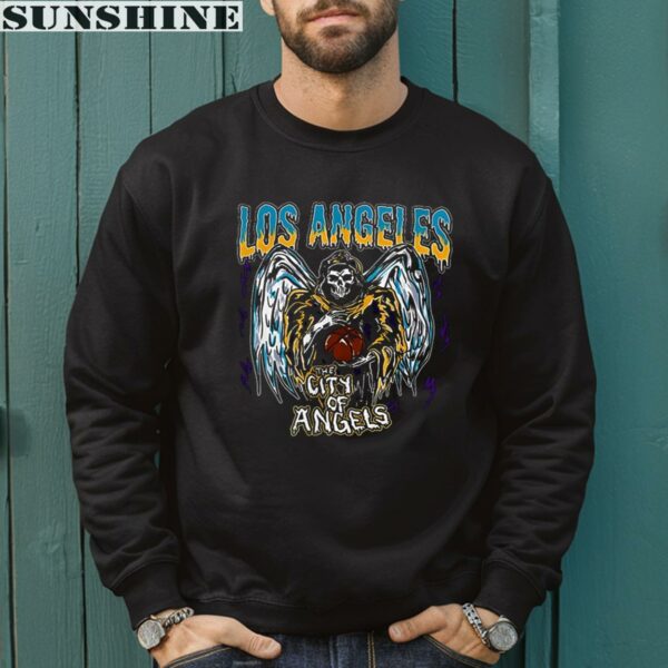 Basketball Skeleton The City Of Angels NBA Los Angeles Lakers Shirt 3 sweatshirt