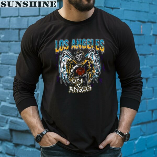 Basketball Skeleton The City Of Angels NBA Los Angeles Lakers Shirt 5 long sleeve