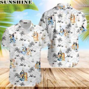 Bluey Beach White Hawaiian Shirt Sun-soaked Men Outfit