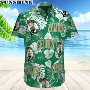 Boston Celtics Hawaiian Shirt Palm Leaves Pattern 1 aloha