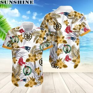 Boston Celtics Hawaiian Shirt Team Logo Hibiscus Flowers Print 1 aloha