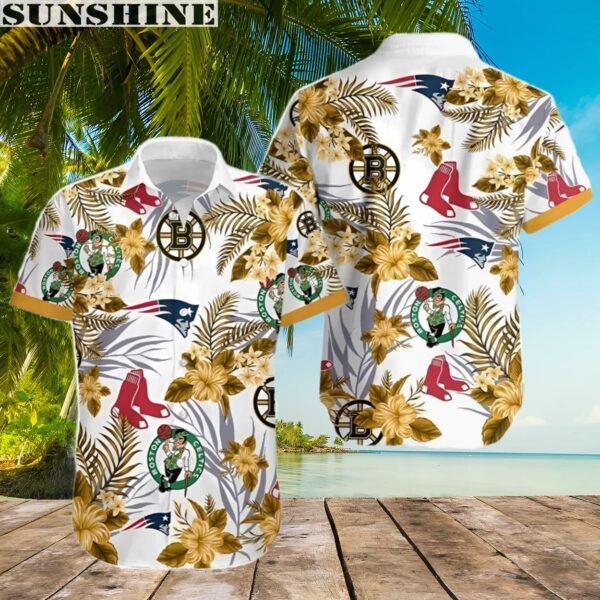 Boston Celtics Hawaiian Shirt Team Logo Hibiscus Flowers Print 2 hawaiian