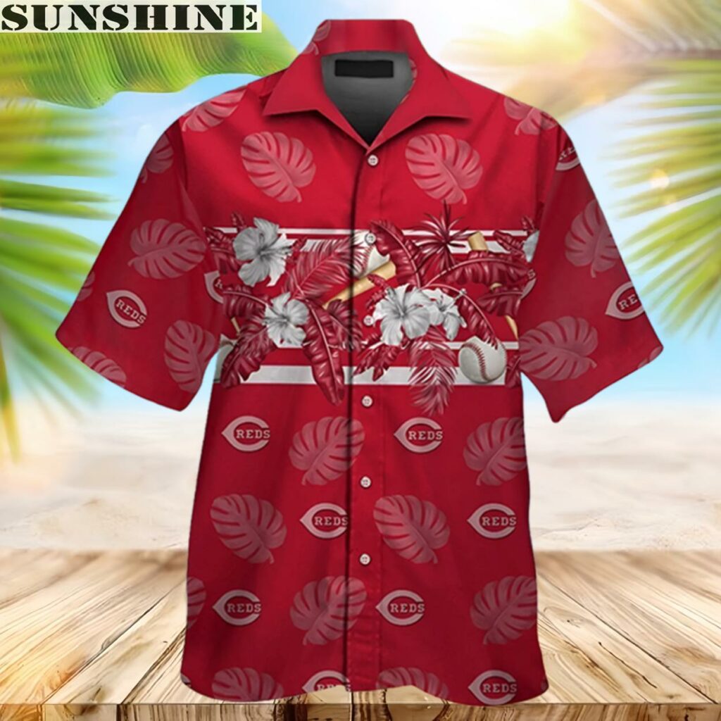 Cincinnati Reds Tropical Summer Hawaiian Shirt Short Sleeve Button Up