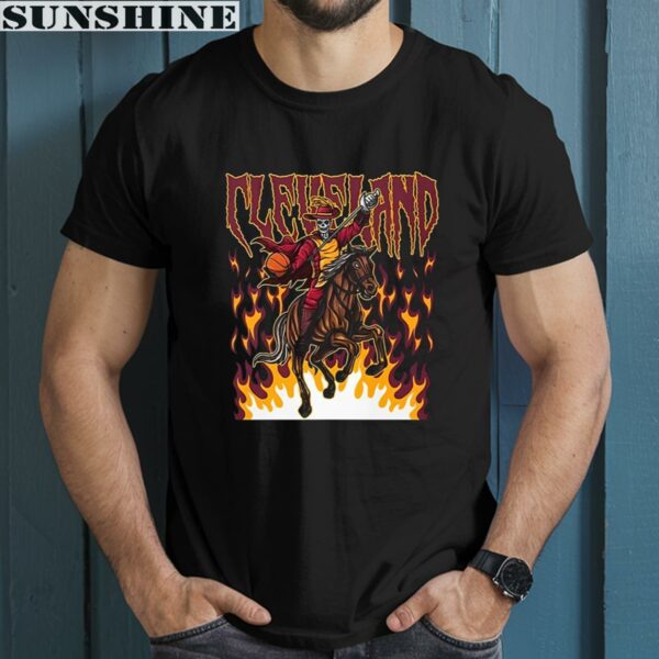 Cleveland Cavaliers Basketball Skeleton Fire Shirt 1 men shirt