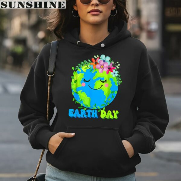 Cute Earth With Floral Happy Earth Day 2024 Shirt 4 hoodie