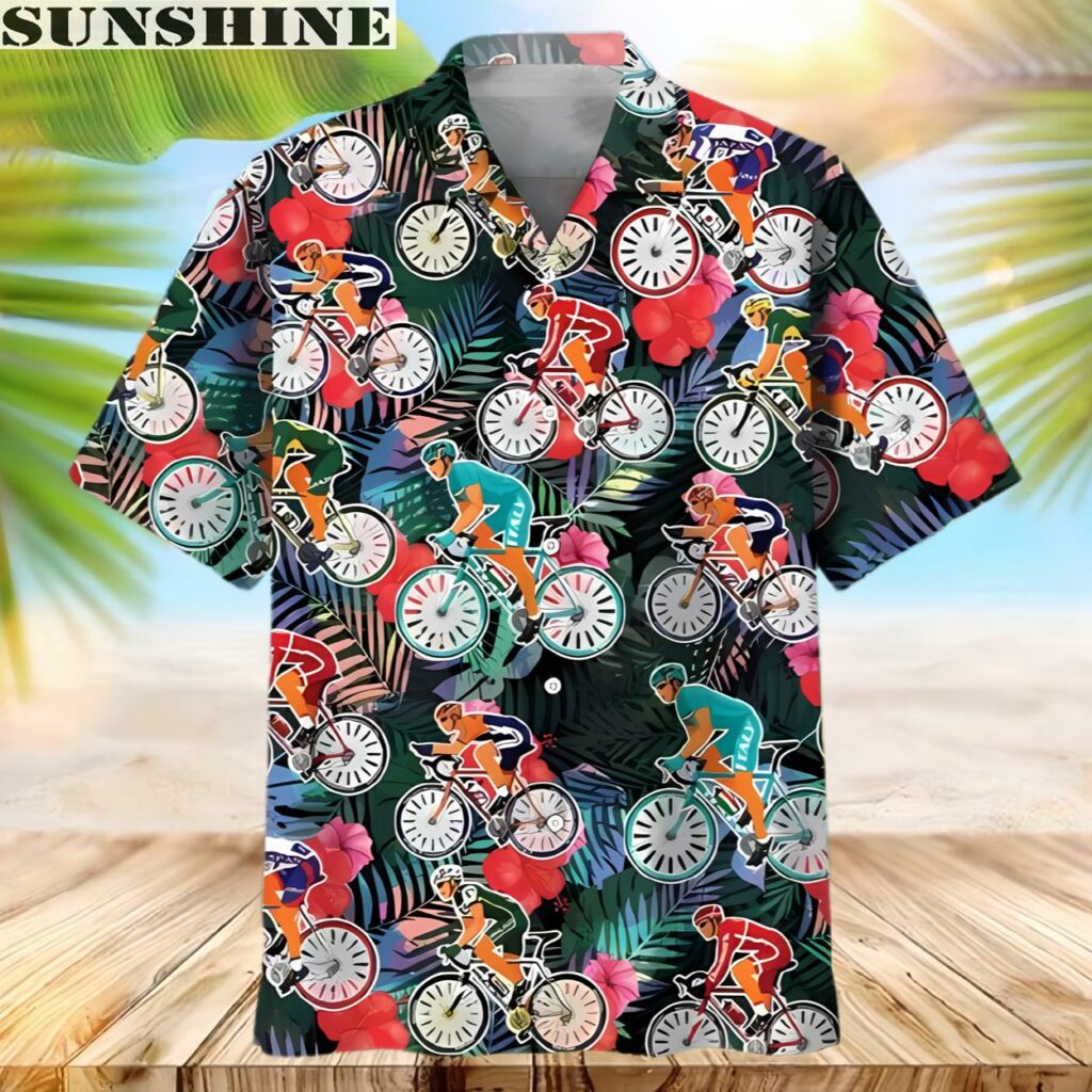 Cycling Tropical Summer Funny Hawaiian Shirt