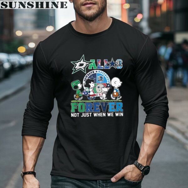 Dallas Stars Mavericks Texas Rangers Dallas Cowboys Snoopy Shirt 5 long sleeve shirt