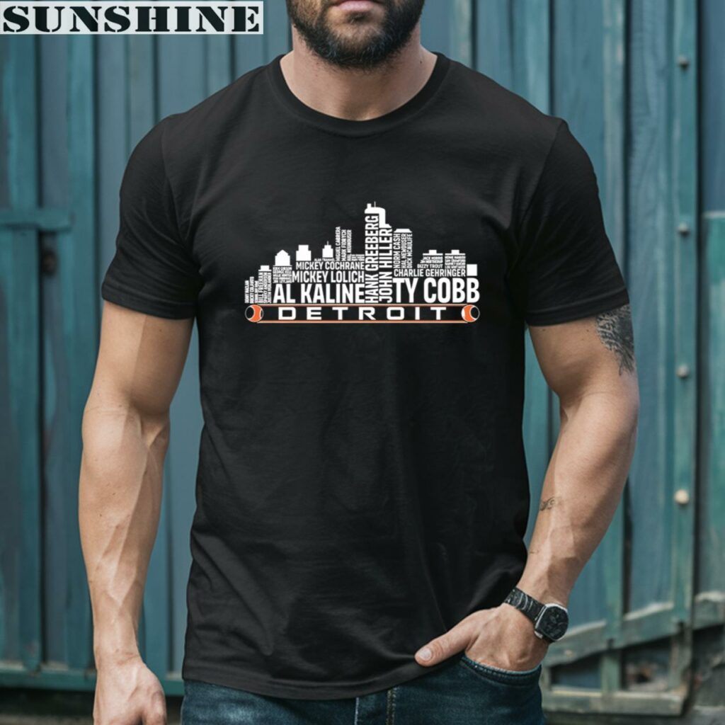 Detroit Tigers Legends Baseball MLB Detroit City Skyline Shirt 1 men shirt