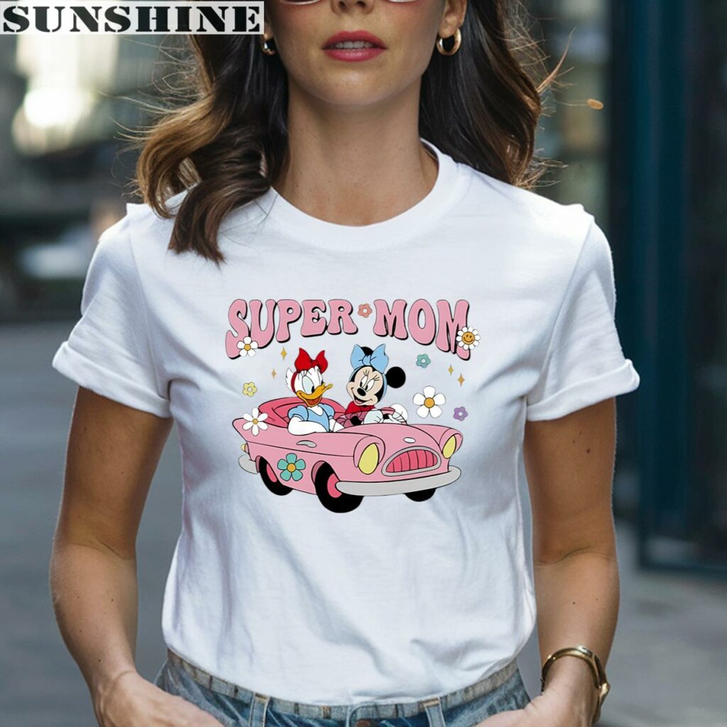Disney Minnie Daisy Duck Drive Car Super Mom Shirt