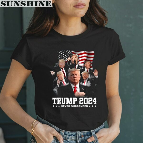 Donald J Trump 2024 Never Surrender Shirt 2 women shirt