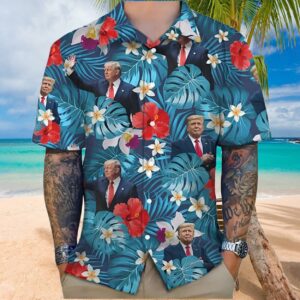 Donald Trump Photo Tropical SummerHawaiian Shirt 1 hawaiian shirt