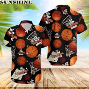 Eat Sleep Basketball Repeat Lifestyle Hawaiian Shirt