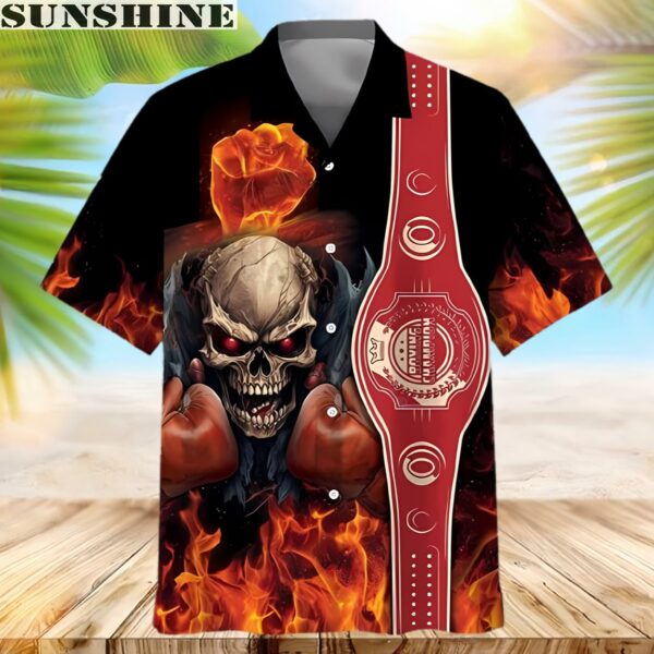 Fire Skull Boxing Hawaiian Shirt Aloha Tropical Summer Gift