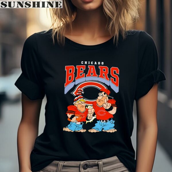 Flintstones Fred Barney Football Players Chicago Bears Shirt 2 women shirt