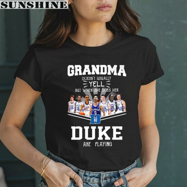 Grandma Doesnt Usually Yell Signatures Duke Blue Devils Shirt 2 women shirt