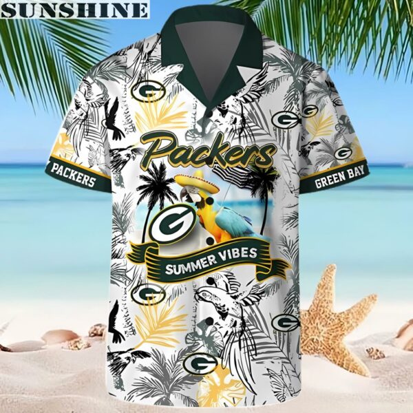 Green Bay Packers Parrot Beach Hawaiian Shirt 2 hawaiian shirt