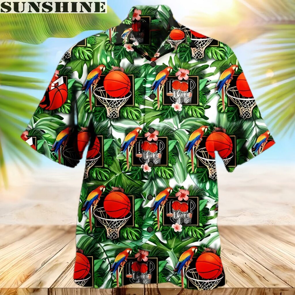 I Love Basketball Hawaiian Shirt Tropical Summer Gift