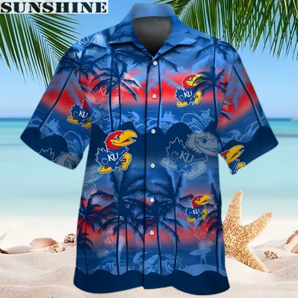 Kansas Jayhawks Tropical Hawaiian Shirt Button Up Aloha 2 hawaiian shirt