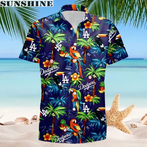 LA Dodgers Hawaiian Shirt Palm Leaf Pattern Gift 2 hawaiian shirt