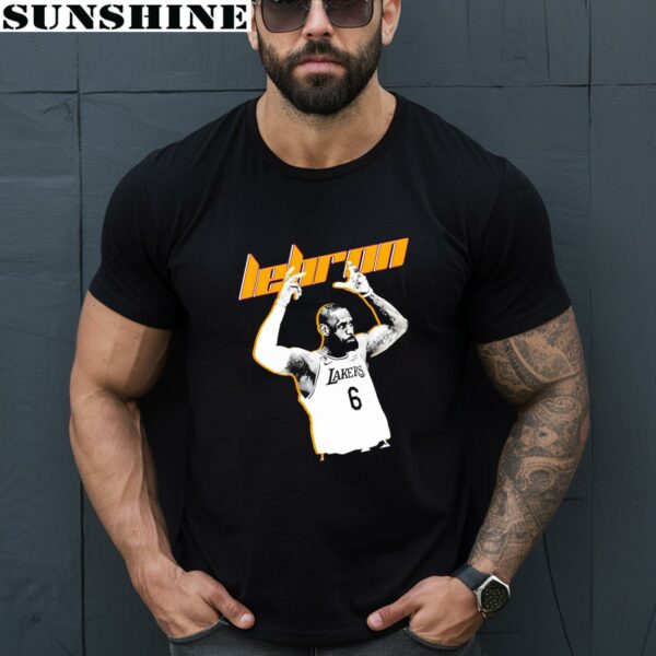 Lebron James 6 Basketball Portrait Los Angeles Lakers Shirt