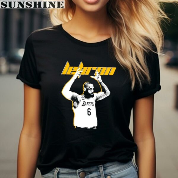 Lebron James Number 6 Professional Basketball Player Portrait Los Angeles Lakers Shirt 2 women shirt