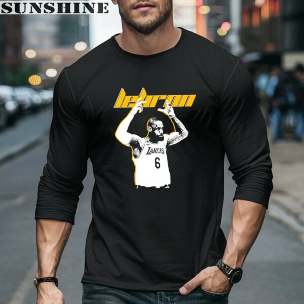 Lebron James Number 6 Professional Basketball Player Portrait Los Angeles Lakers Shirt 5 long sleeve shirt