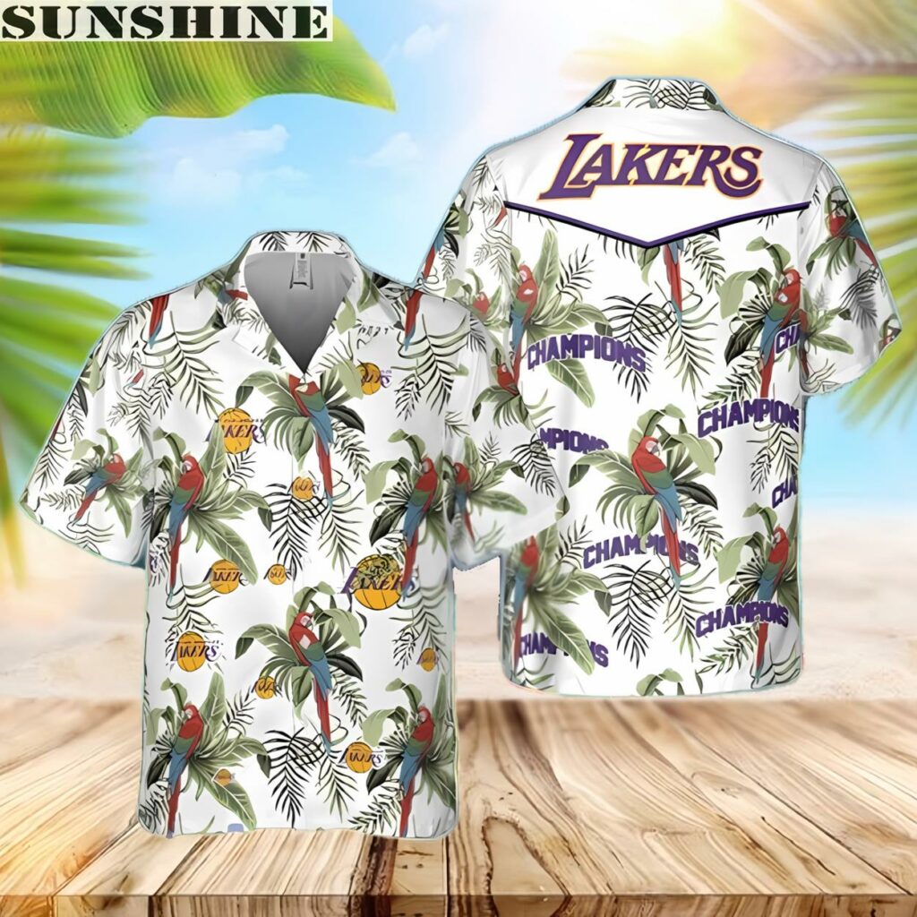 Los Angeles Lakers Tropical Basketball Champions Pattern Hawaiian Shirt