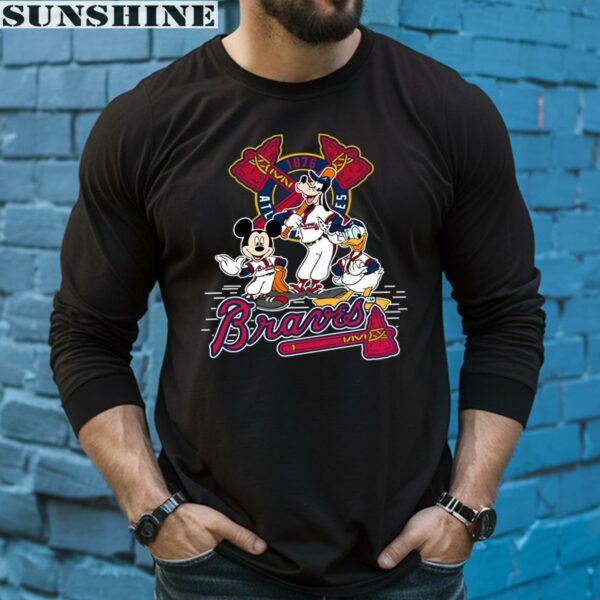 MLB Atlanta Braves Mickey Mouse Donald Duck Goofy Baseball Shirt 5 long sleeve