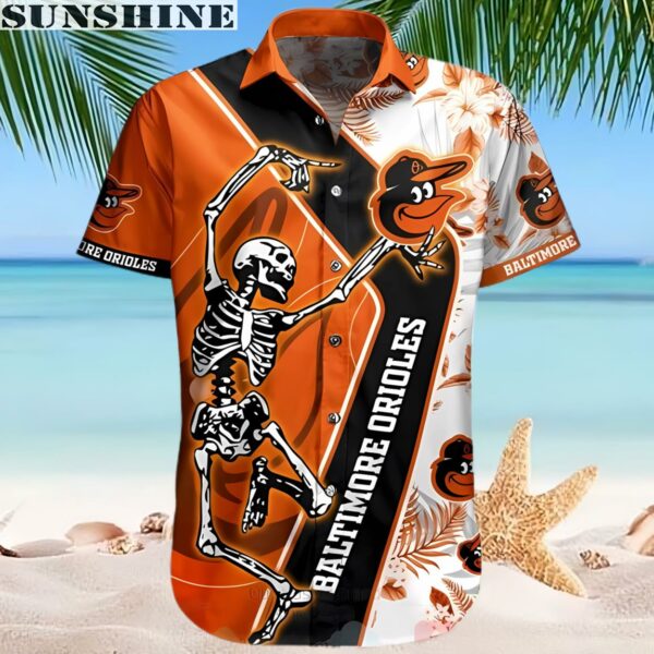 MLB Baltimore Orioles Skeleton Dance Hawaiian Shirt 2 hawaiian shirt