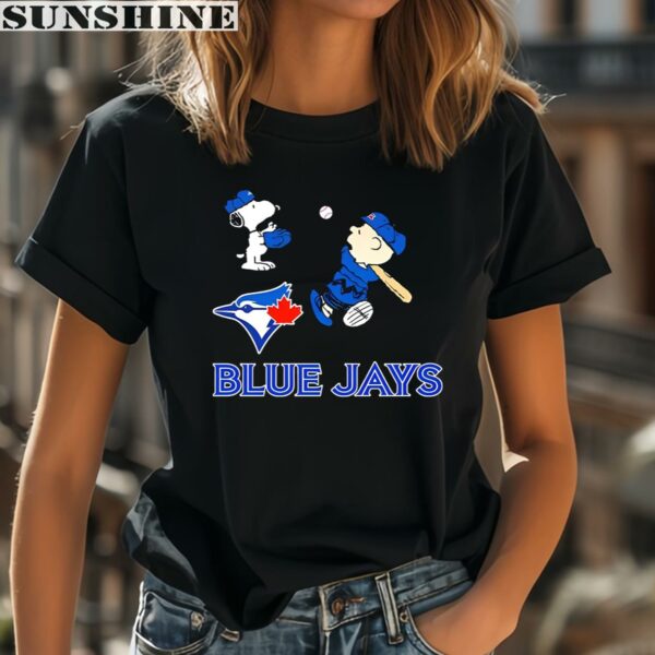 MLB Snoopy And Charlie Brown Toronto Blue Jays Shirt 2 women shirt
