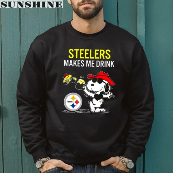 Makes Me Drink Snoopy And Woodstock Pittsburgh Steelers Shirt 3 sweatshirt