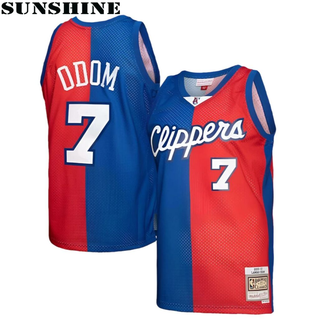 Men's Mitchell And Ness Lamar Odom Royal Red LA Clippers Swingman Jersey