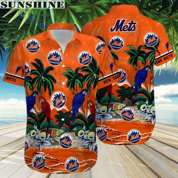 Mets Hawaiian Shirt Parrot Tropical Sea New York Mets Gift 3 Aloha shirt