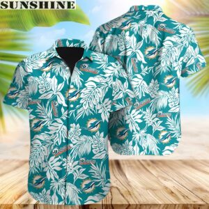 Miami Dolphins Tropical Leafs Hawaiian Shirt Aloha Gift